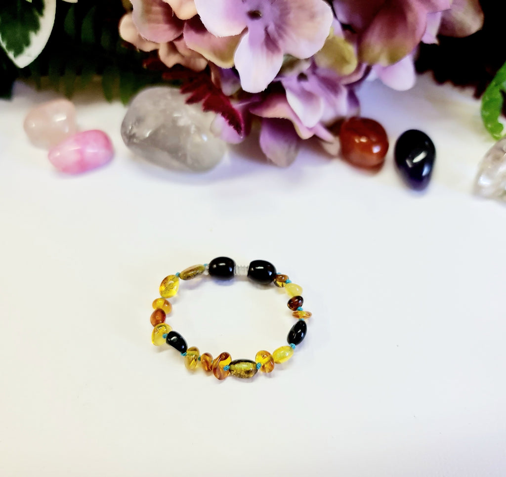 Rainbow Amber Bracelet/Anklet-11.5 cm