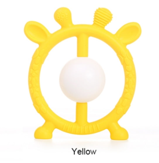 Silicone Toy  - Yellow Deer Rattle Silicone Toy - The Beaded Bub