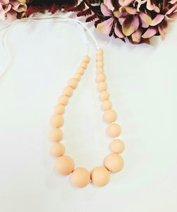 Beige Silicone Bead Necklace