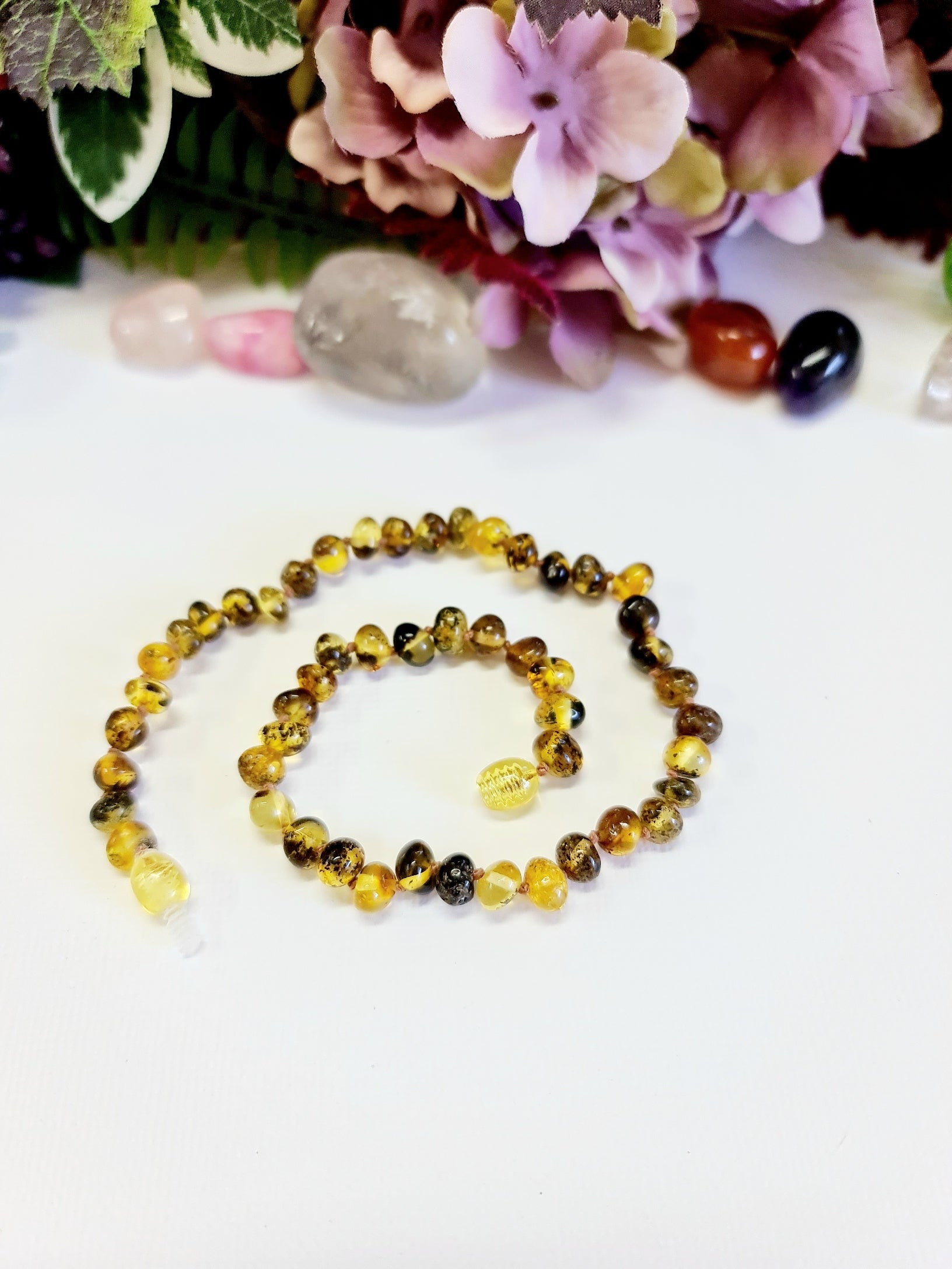 Large Round Green Amber Necklace