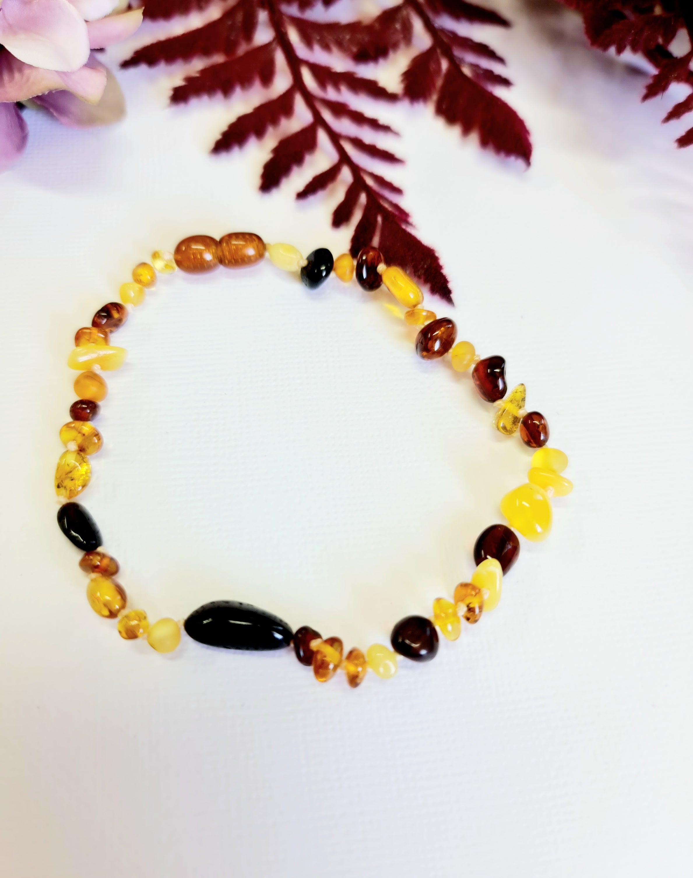 Rainbow Amber Beads- Adult Bracelet or Anklet