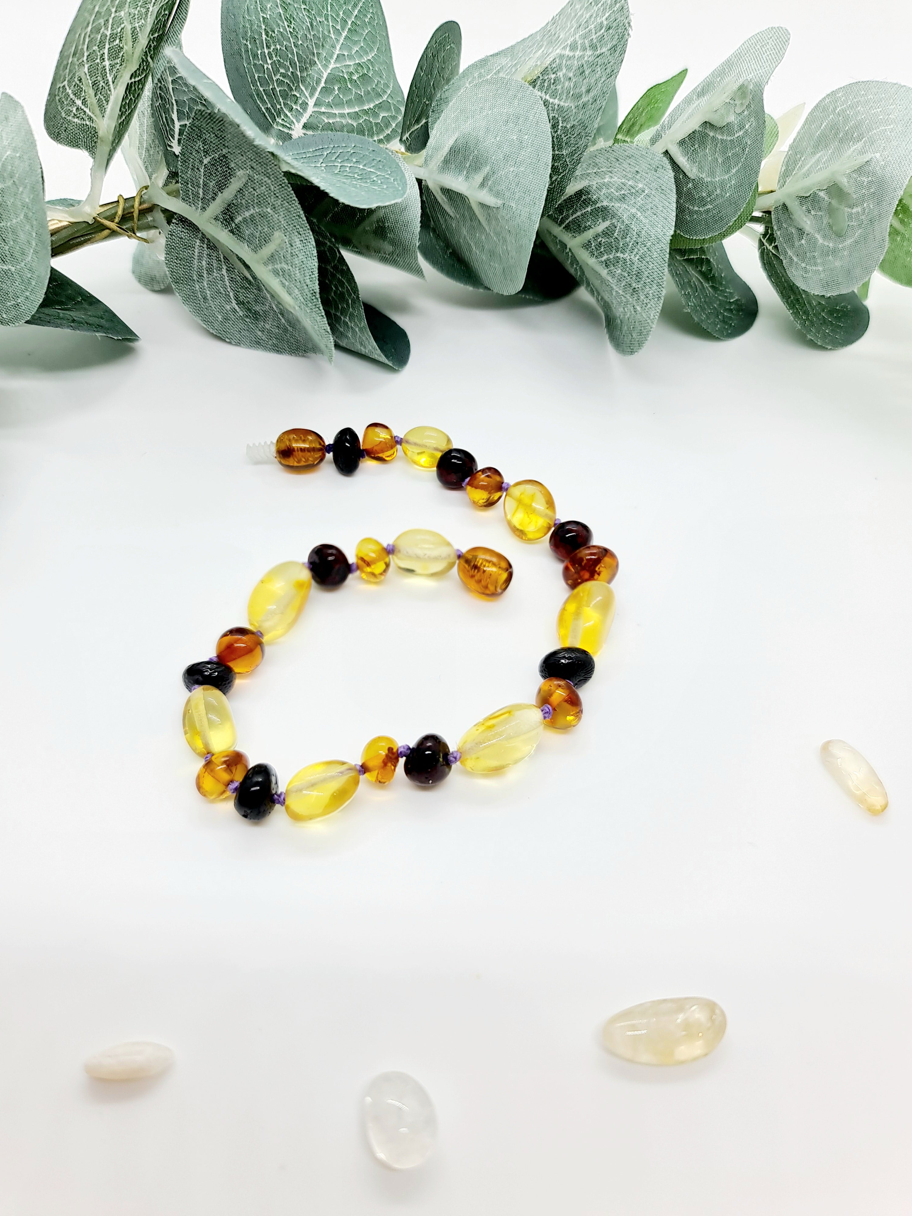 Adult Lemon, Cherry, Light Cognac Amber Bracelet or Anklet