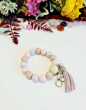 Baby Pink ,Purple and Beige Silicone Bracelet