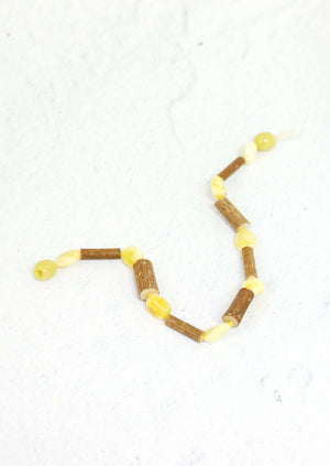 Large Bean Butterscotch Amber with Hazelwood Anklet/Bracelet