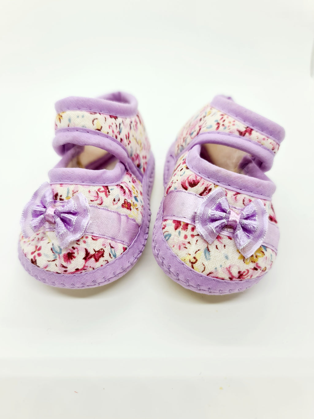 Soft Fabric Baby Shoes- Lilac/Floral