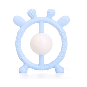 Silicone Toy  - Pastel Blue Deer Rattle Silicone Toy - The Beaded Bub