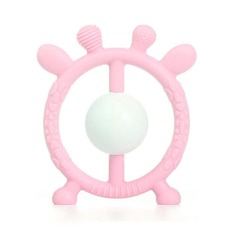 Silicone Toy  - Quartz pink Deer Rattle Toy - The Beaded Bub