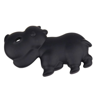 Silicone Toy - Black Hippo Silicone Toy - The Beaded Bub