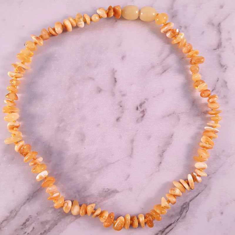 Butterscotch amber chip beads Necklace - The Beaded Bub