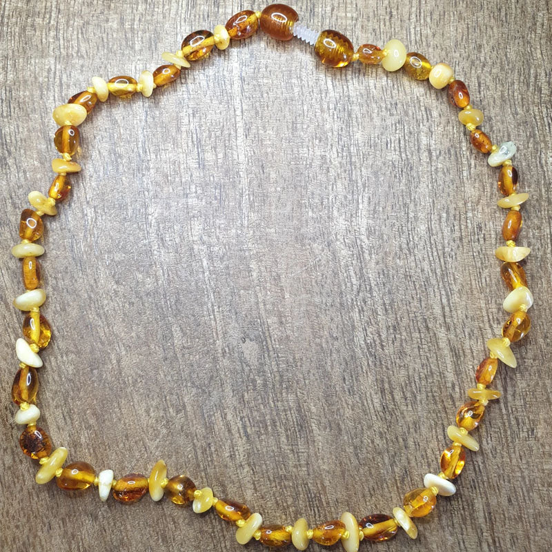 Butterscotch amber with light cognac Necklace - The Beaded Bub